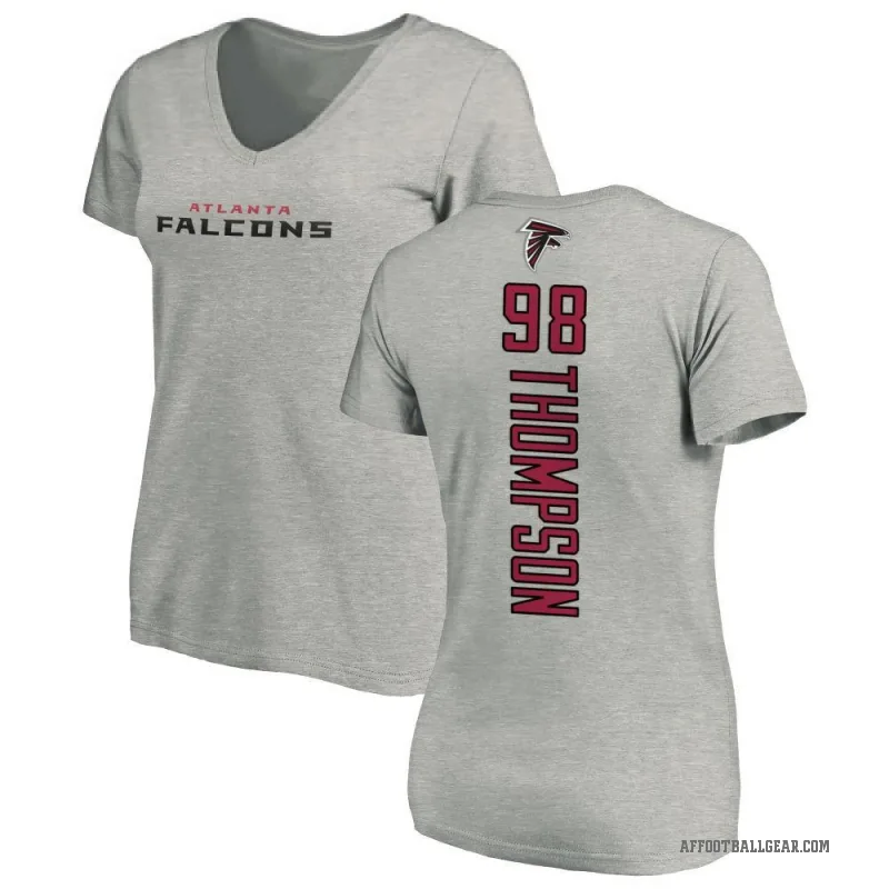 Anterio Thompson Women's Ash Atlanta Falcons Backer V-Neck T-Shirt -