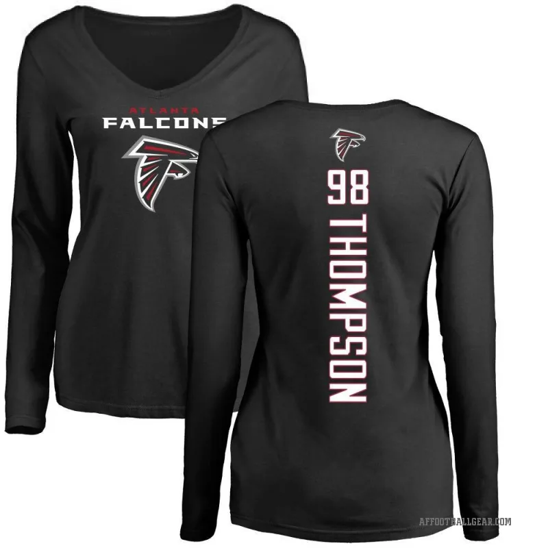 Anterio Thompson Women's Black Atlanta Falcons Backer Slim Fit Long Sleeve T-Shirt -