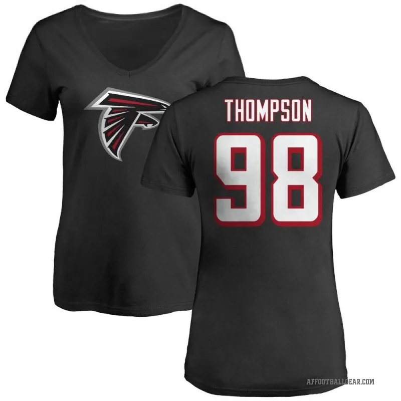 Anterio Thompson Women's Black Atlanta Falcons Logo Slim Fit T-Shirt -