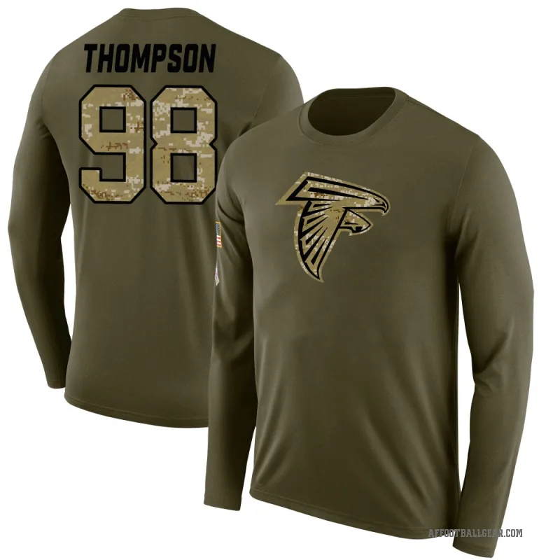 Anterio Thompson Youth Olive Atlanta Falcons Salute to Service Sideline Long Sleeve T-Shirt