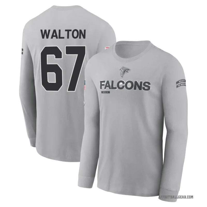 Brandon Walton Men's Gray Atlanta Falcons 2024 Salute to Service Long Sleeve T-Shirt
