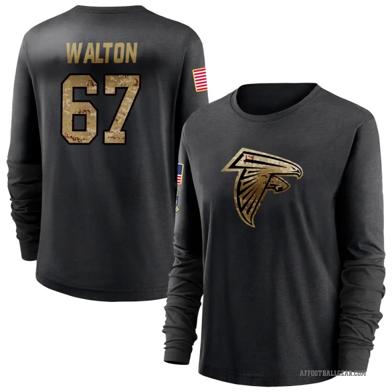 Brandon Walton Women's Black Atlanta Falcons 2020 Salute To Service Sideline Performance Long Sleeve T-Shirt