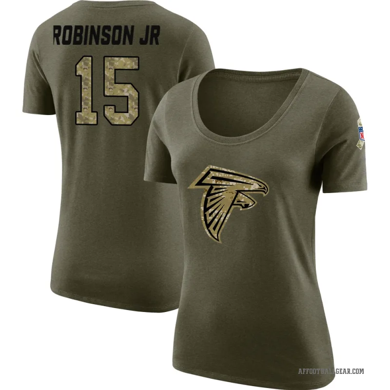 Brian Robinson Jr. Women's Olive Atlanta Falcons Salute to Service Scoop Neck T-Shirt