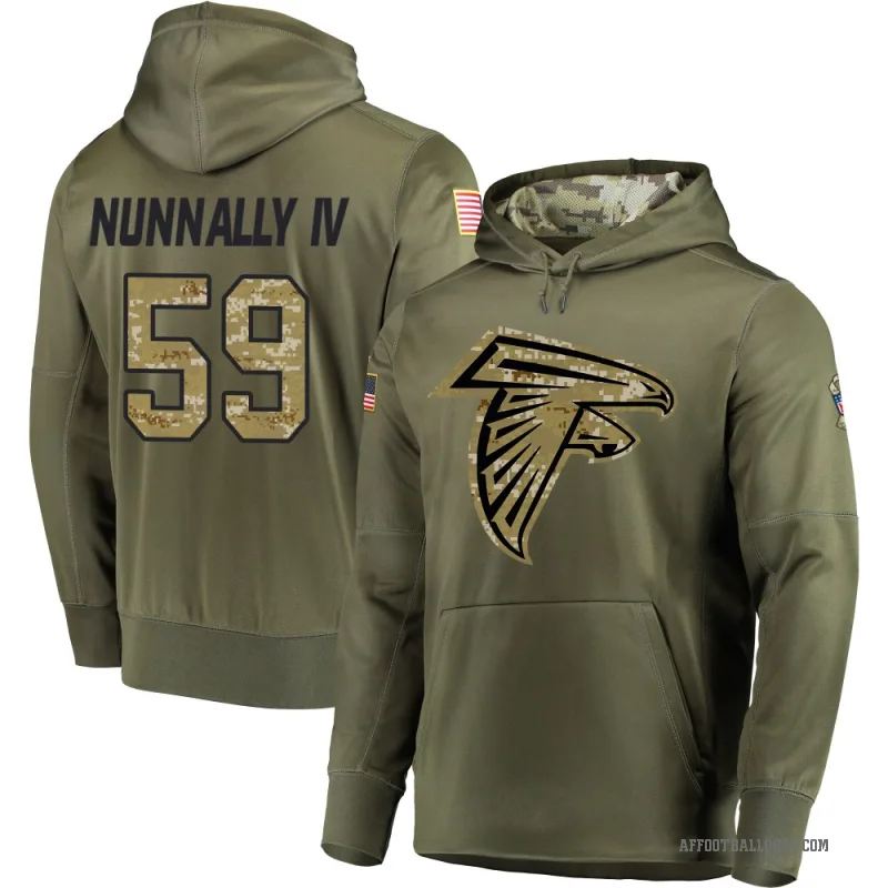CJ Nunnally IV Men's Olive Atlanta Falcons Salute to Service Pullover Hoodie