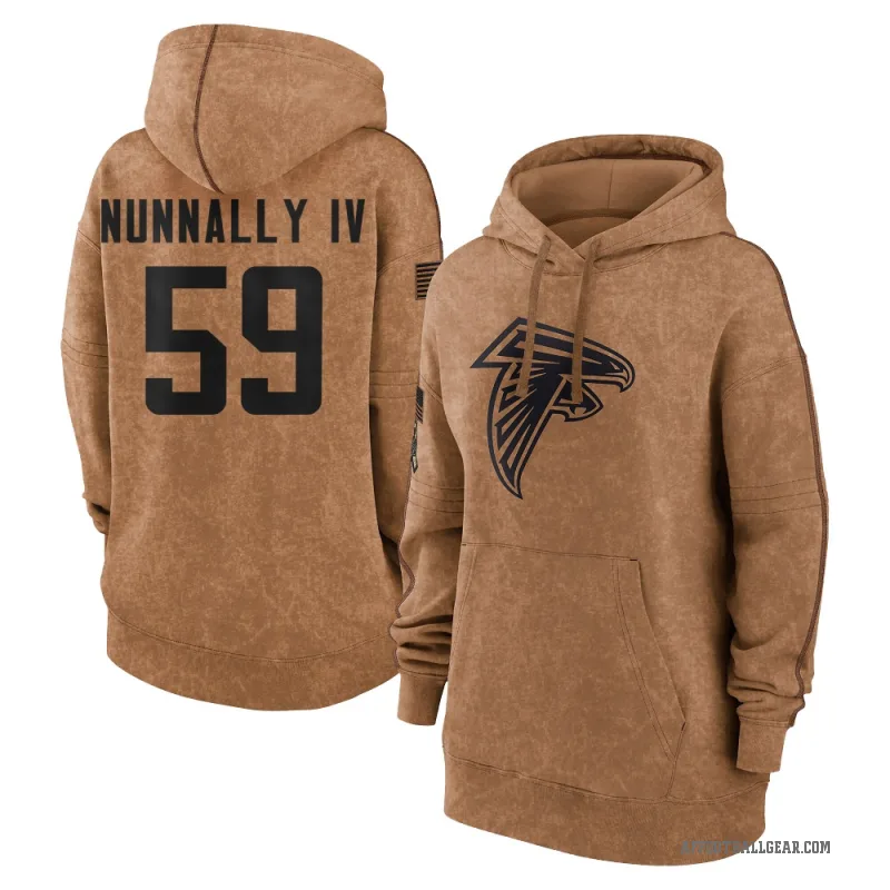 CJ Nunnally IV Women's Brown Atlanta Falcons 2023 Salute To Service Pullover Hoodie