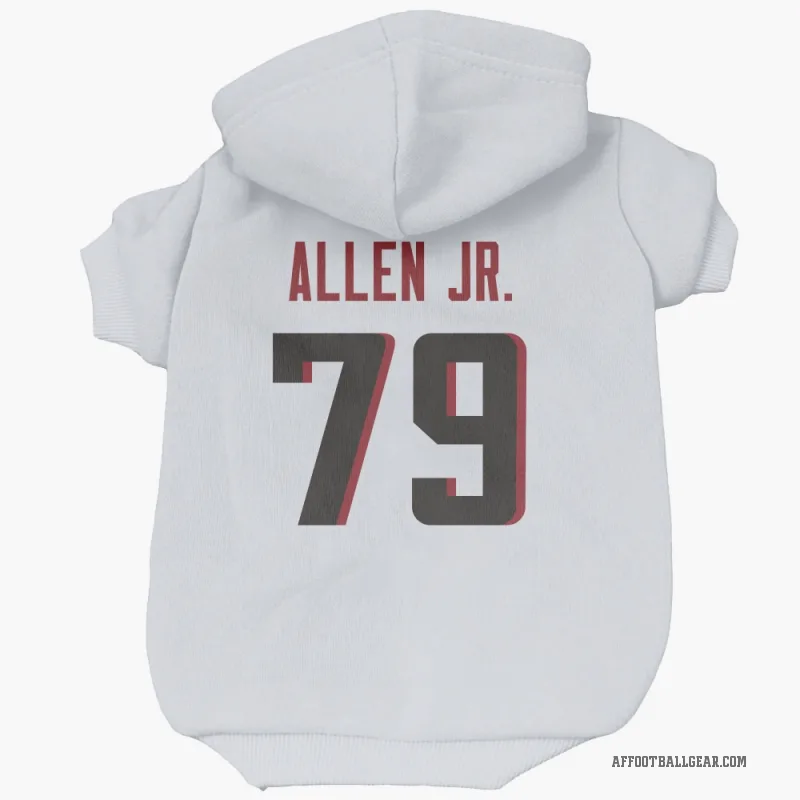 Carlos Allen Jr.  White Atlanta Falcons  Cat & Dog Pet Hoodie