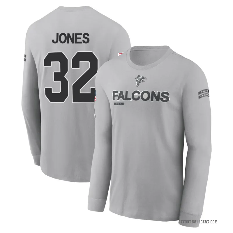 Cash Jones Men's Gray Atlanta Falcons 2024 Salute to Service Long Sleeve T-Shirt
