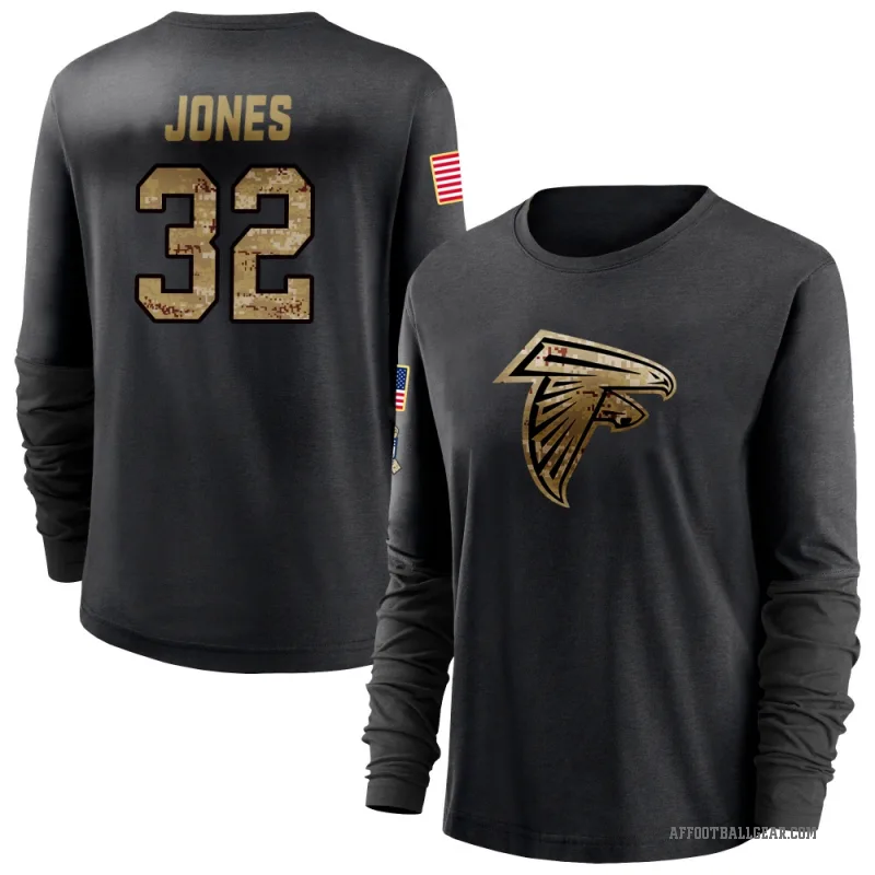 Cash Jones Women's Black Atlanta Falcons 2020 Salute To Service Sideline Performance Long Sleeve T-Shirt