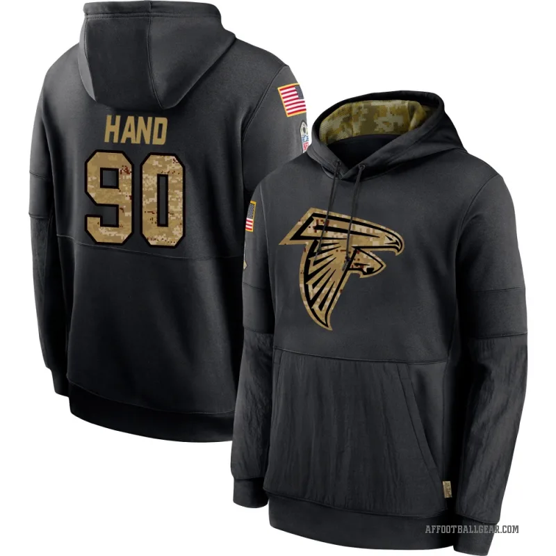 Da'Shawn Hand Men's Black Atlanta Falcons 2020 Salute to Service Sideline Performance Pullover Hoodie
