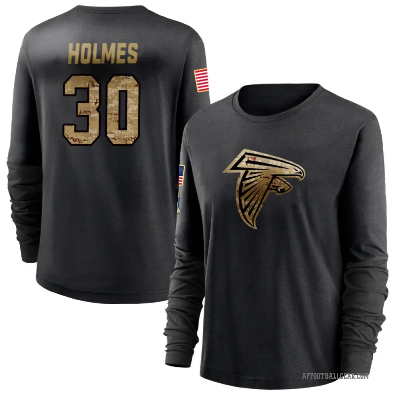 Darnay Holmes Women's Black Atlanta Falcons 2020 Salute To Service Sideline Performance Long Sleeve T-Shirt