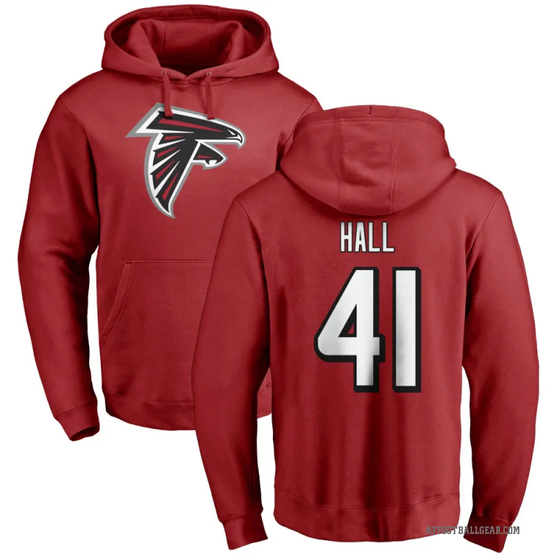 Darren Hall Men's Red Atlanta Falcons Pro Line Logo Pullover Hoodie