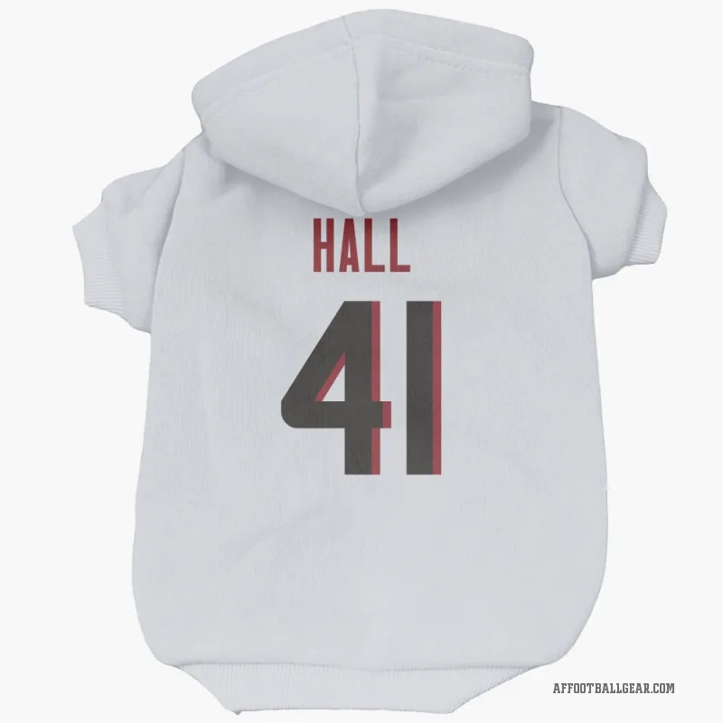 Darren Hall  White Atlanta Falcons  Cat & Dog Pet Hoodie