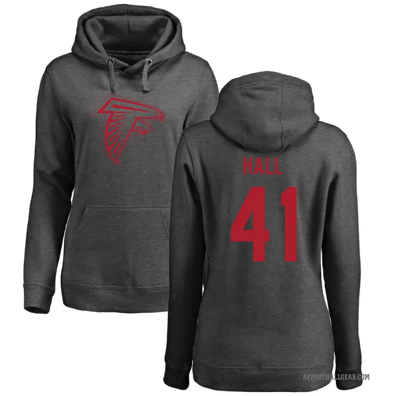 Darren Hall Women's Atlanta Falcons Pro Line by Branded Ash One Color Pullover Hoodie
