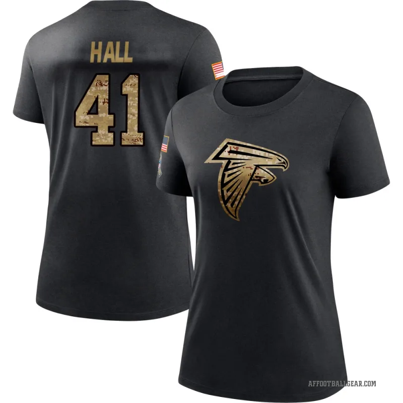Darren Hall Women's Black Atlanta Falcons 2020 Salute To Service Performance T-Shirt