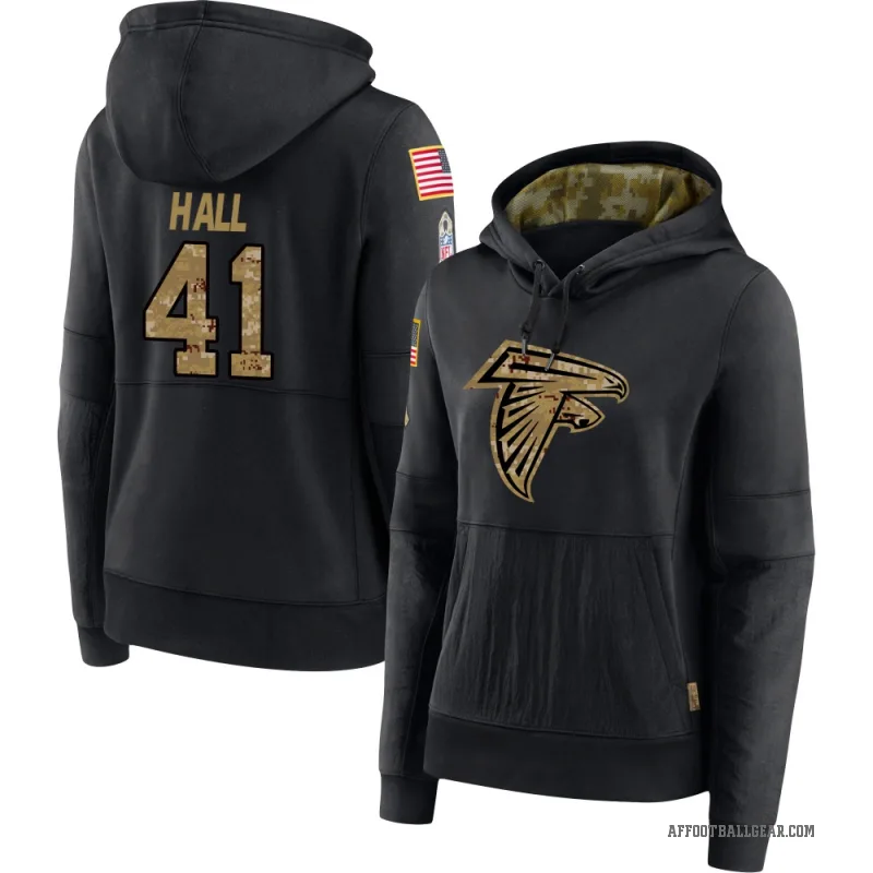Darren Hall Women's Black Atlanta Falcons 2020 Salute to Service Sideline Performance Pullover Hoodie