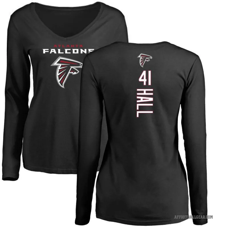 Darren Hall Women's Black Atlanta Falcons Backer Slim Fit Long Sleeve T-Shirt -
