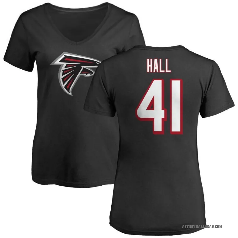 Darren Hall Women's Black Atlanta Falcons Logo Slim Fit T-Shirt -