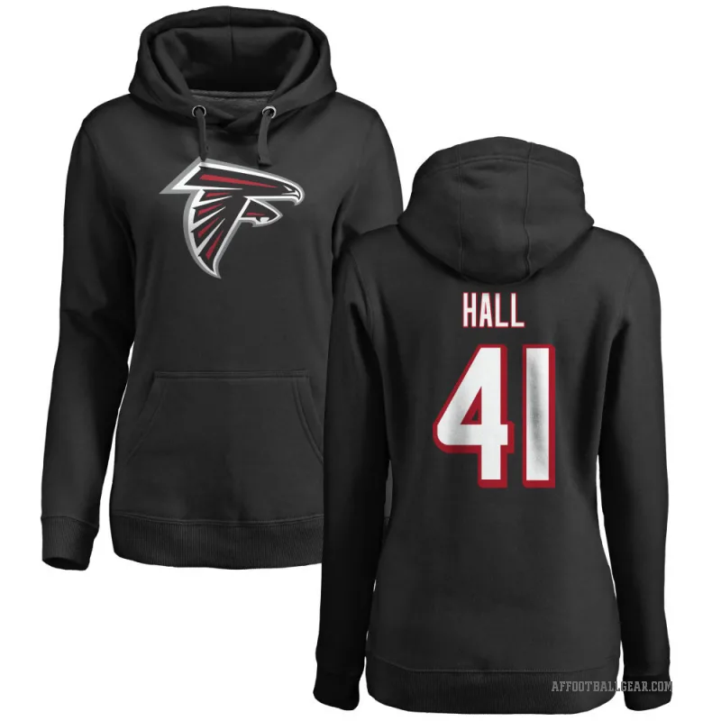 Darren Hall Women's Black Atlanta Falcons Pro Line Logo Pullover Hoodie