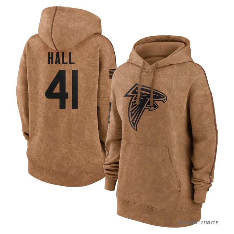 Darren Hall Women's Brown Atlanta Falcons 2023 Salute To Service Pullover Hoodie