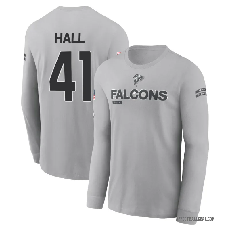 Darren Hall Youth Gray Atlanta Falcons 2024 Salute to Service Long Sleeve T-Shirt
