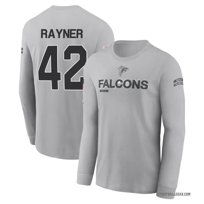 Daveren Rayner Men's Gray Atlanta Falcons 2024 Salute to Service Long Sleeve T-Shirt