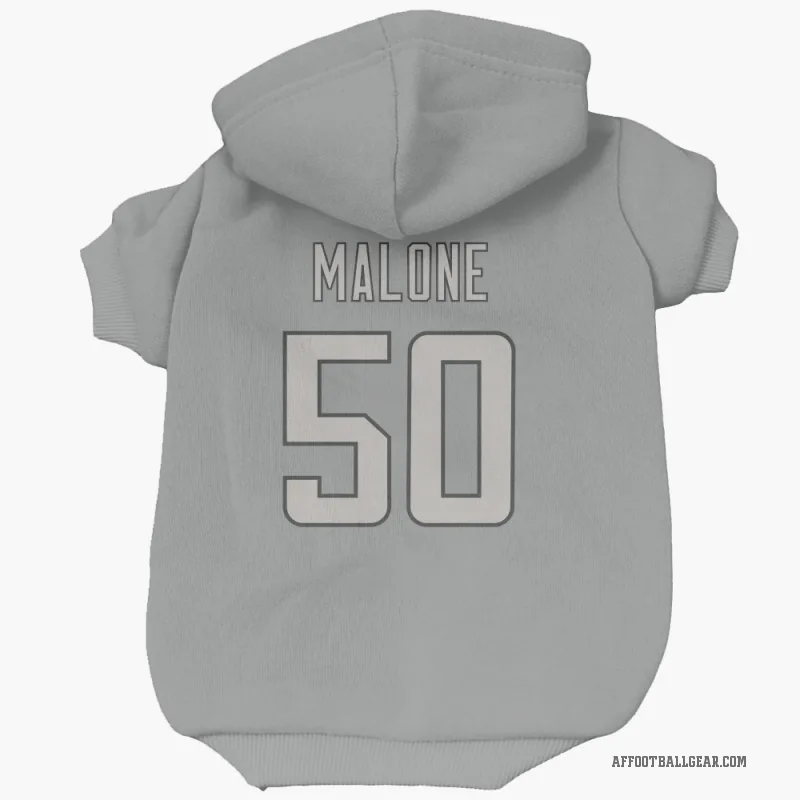 DeAngelo Malone  Charcoal Atlanta Falcons  Cat & Dog Pet Hoodie