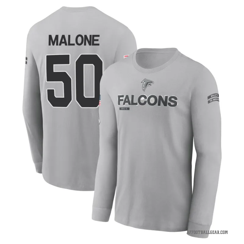 DeAngelo Malone Men's Gray Atlanta Falcons 2024 Salute to Service Long Sleeve T-Shirt