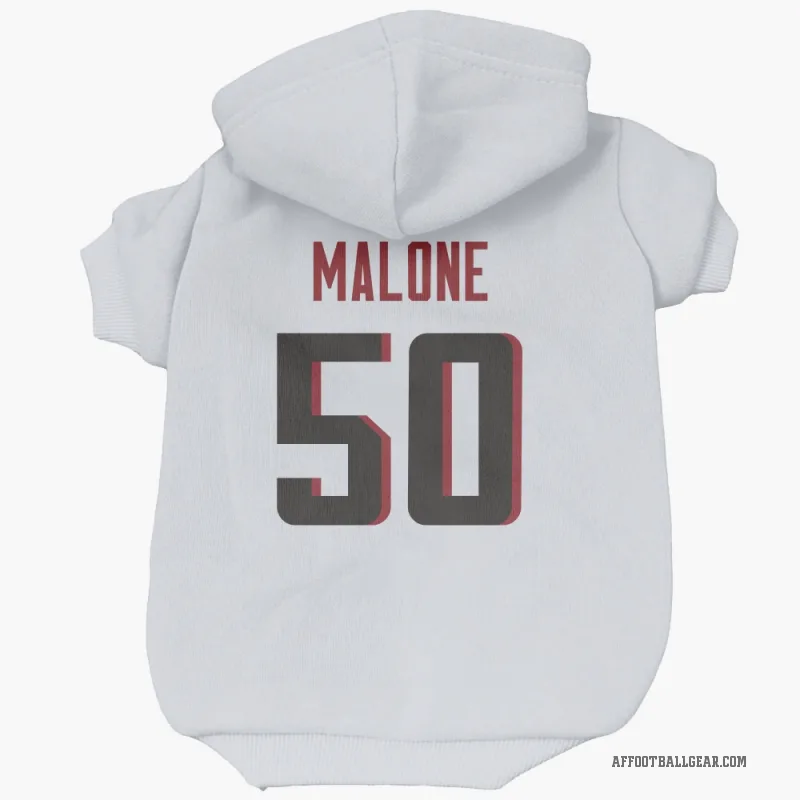 DeAngelo Malone  White Atlanta Falcons  Cat & Dog Pet Hoodie