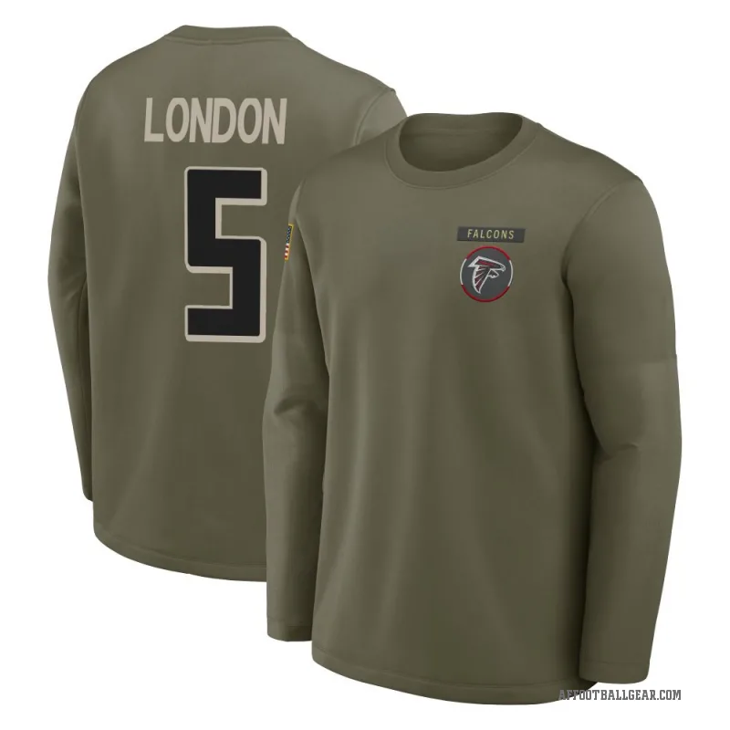 Drake London Men's Olive Atlanta Falcons 2025 Salute to Service Sideline Coaches Long Sleeve T-Shirt