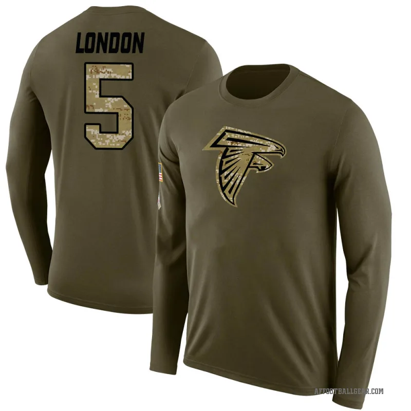 Drake London Men's Olive Atlanta Falcons Salute to Service Sideline Long Sleeve T-Shirt