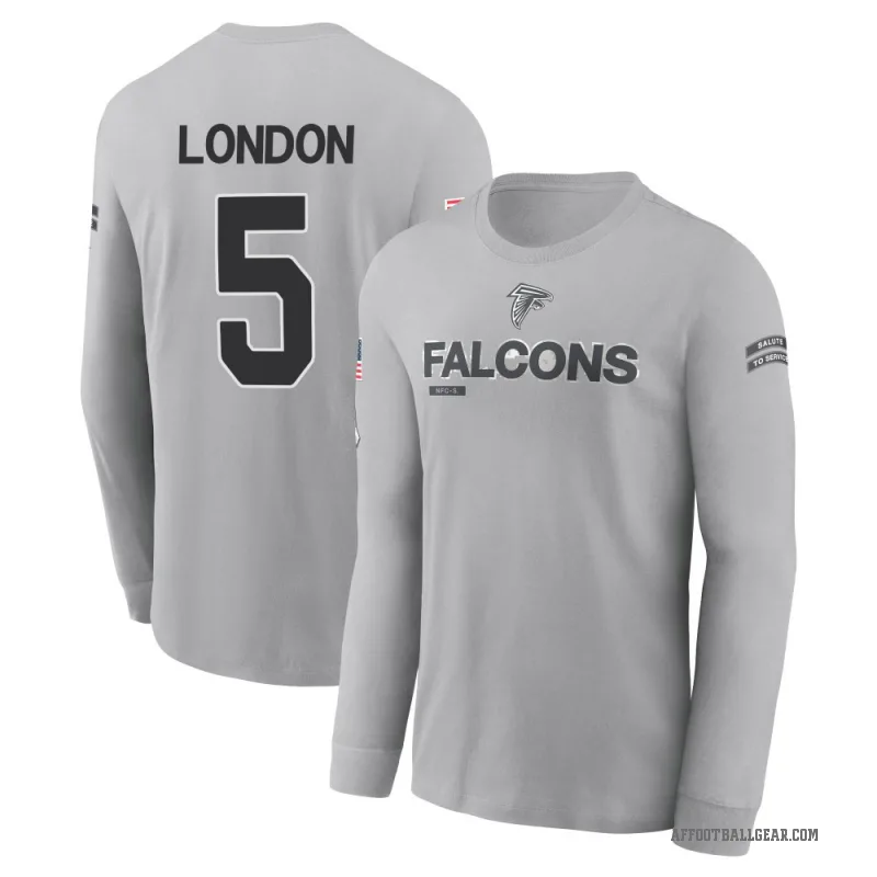 Drake London Youth Gray Atlanta Falcons 2024 Salute to Service Long Sleeve T-Shirt