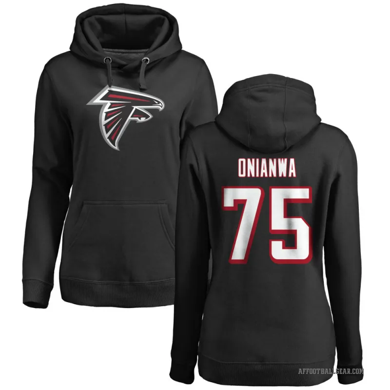 Ethan Onianwa Women's Black Atlanta Falcons Pro Line Logo Pullover Hoodie