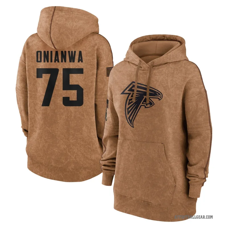 Ethan Onianwa Women's Brown Atlanta Falcons 2023 Salute To Service Pullover Hoodie