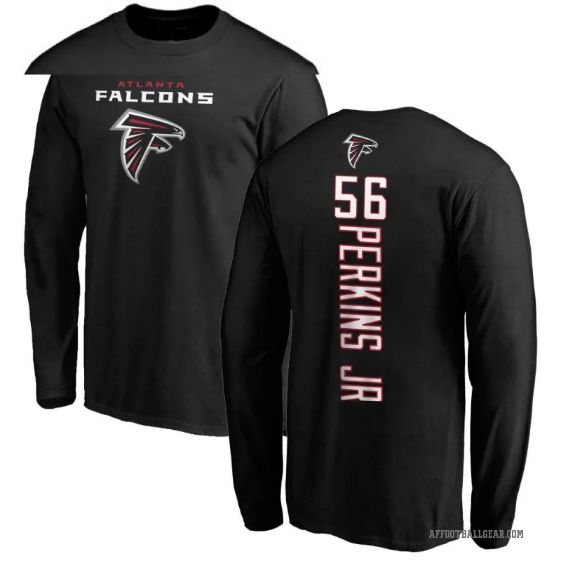 Harold Perkins Jr. Men's Black Atlanta Falcons Backer Long Sleeve T-Shirt -