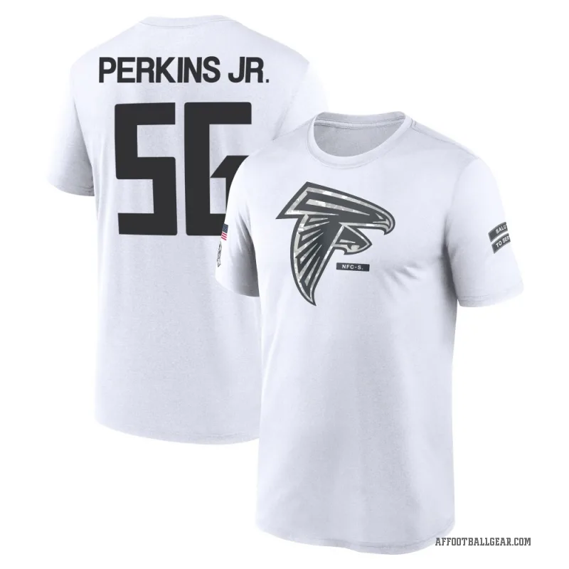 Harold Perkins Jr. Men's White Atlanta Falcons 2024 Salute to Service Performance T-Shirt