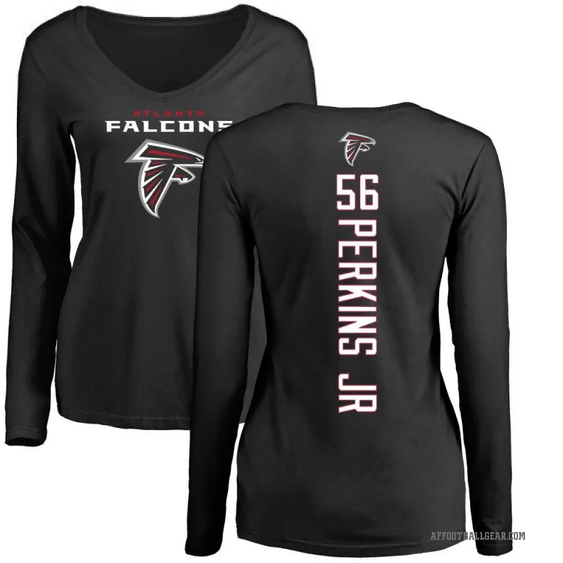 Harold Perkins Jr. Women's Black Atlanta Falcons Backer Slim Fit Long Sleeve T-Shirt -