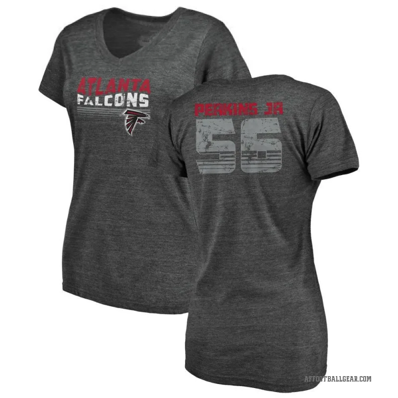 Harold Perkins Jr. Women's Black Atlanta Falcons Retro V-Neck T-Shirt -