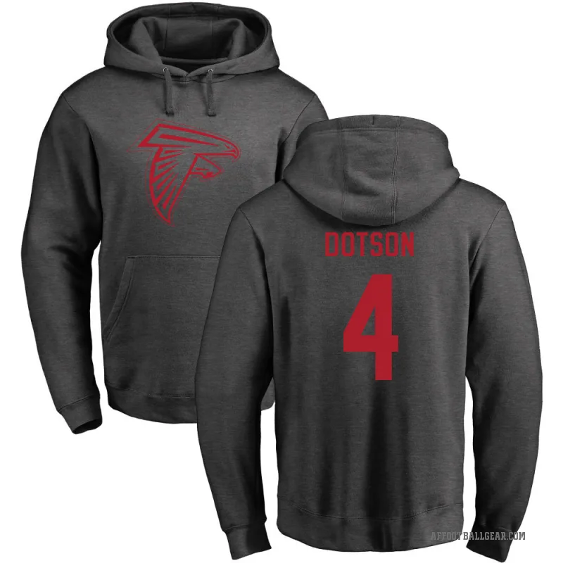 Jahan Dotson Men's Atlanta Falcons Pro Line by Branded Ash One Color Pullover Hoodie