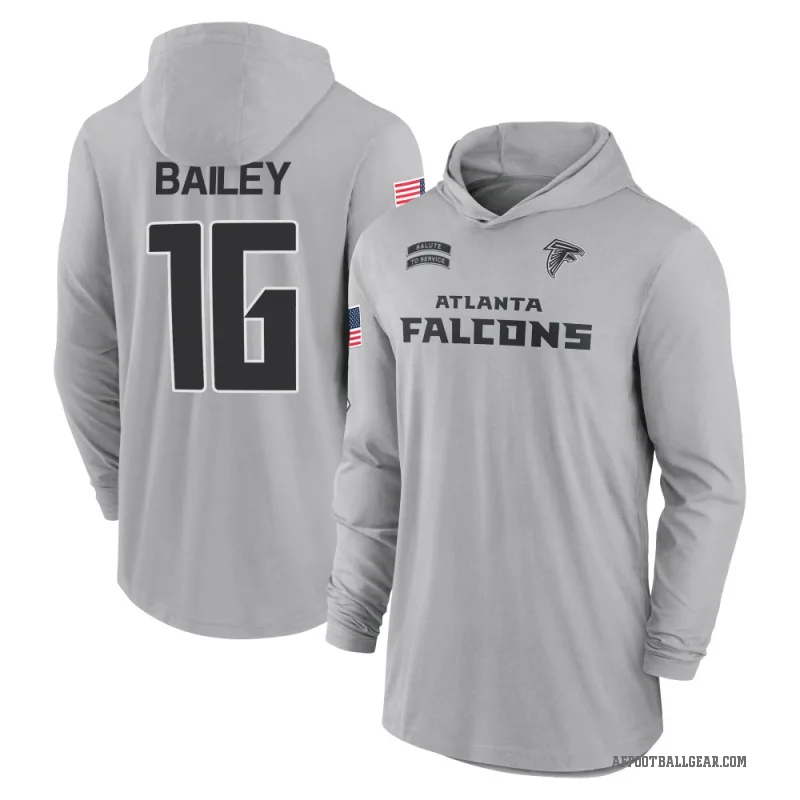 Jake Bailey Men's Gray Atlanta Falcons 2024 Salute to Service Lightweight Performance Long Sleeve Hooded T-Shirt