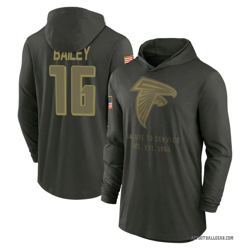 Jake Bailey Youth Green Atlanta Falcons Forest/ 2025 Salute to Service Sideline Lightweight Hooded Pullover Long Sleeve T-Shirt
