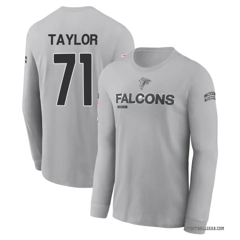 Jawaan Taylor Youth Gray Atlanta Falcons 2024 Salute to Service Long Sleeve T-Shirt