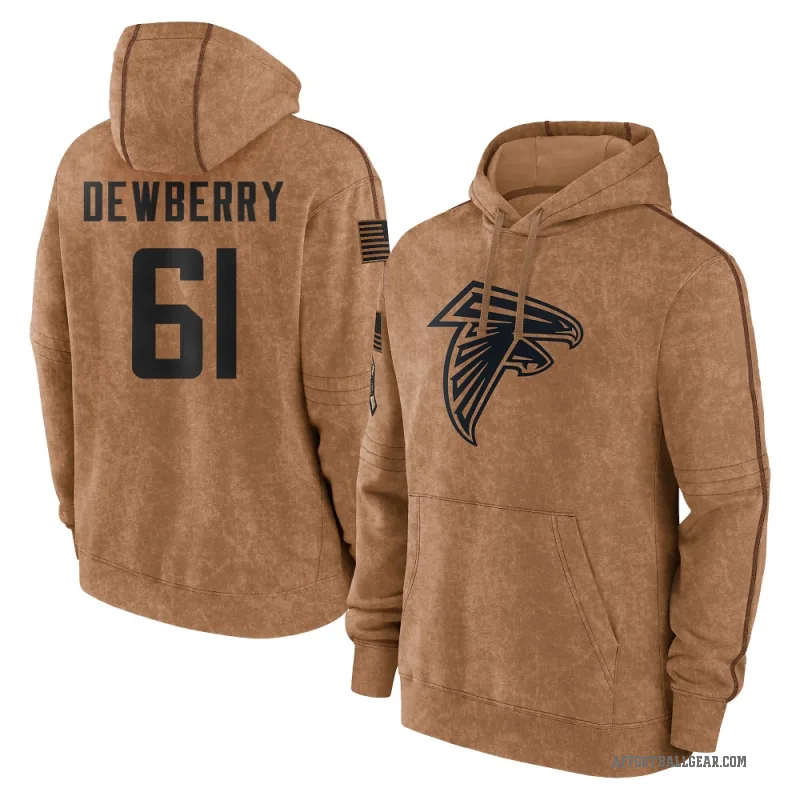Kam Dewberry Men's Brown Atlanta Falcons 2023 Salute To Service Club Pullover Hoodie