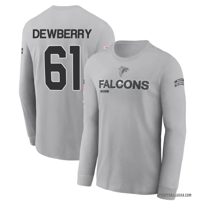 Kam Dewberry Men's Gray Atlanta Falcons 2024 Salute to Service Long Sleeve T-Shirt