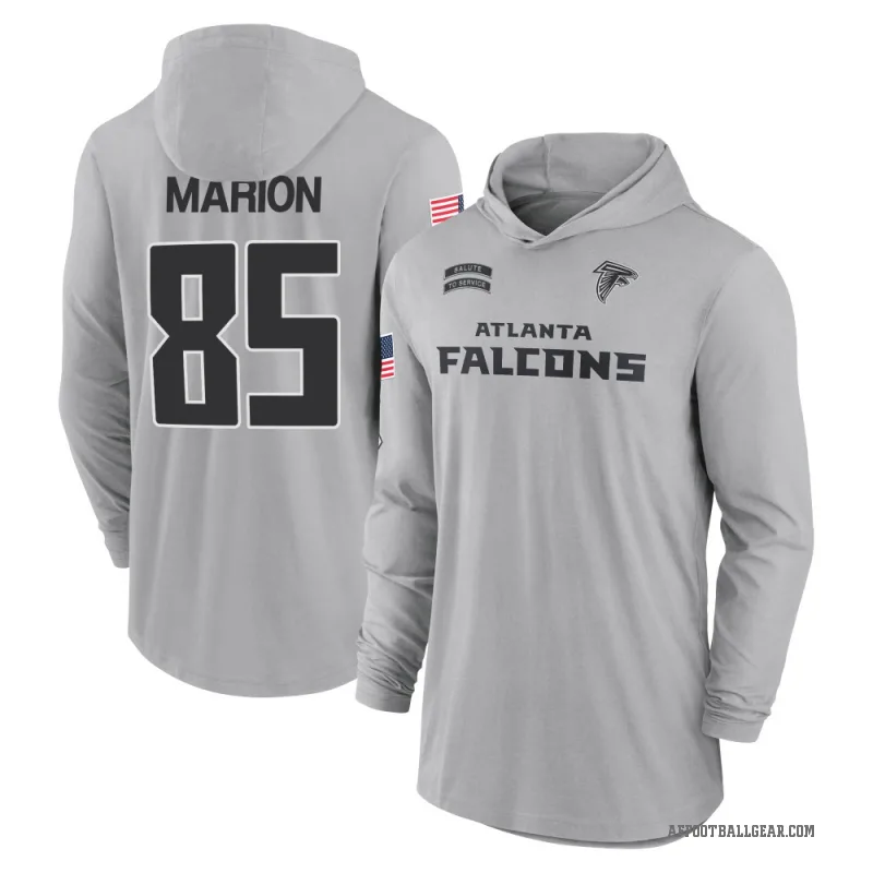 Keelan Marion Youth Gray Atlanta Falcons 2024 Salute to Service Lightweight Performance Long Sleeve Hooded T-Shirt