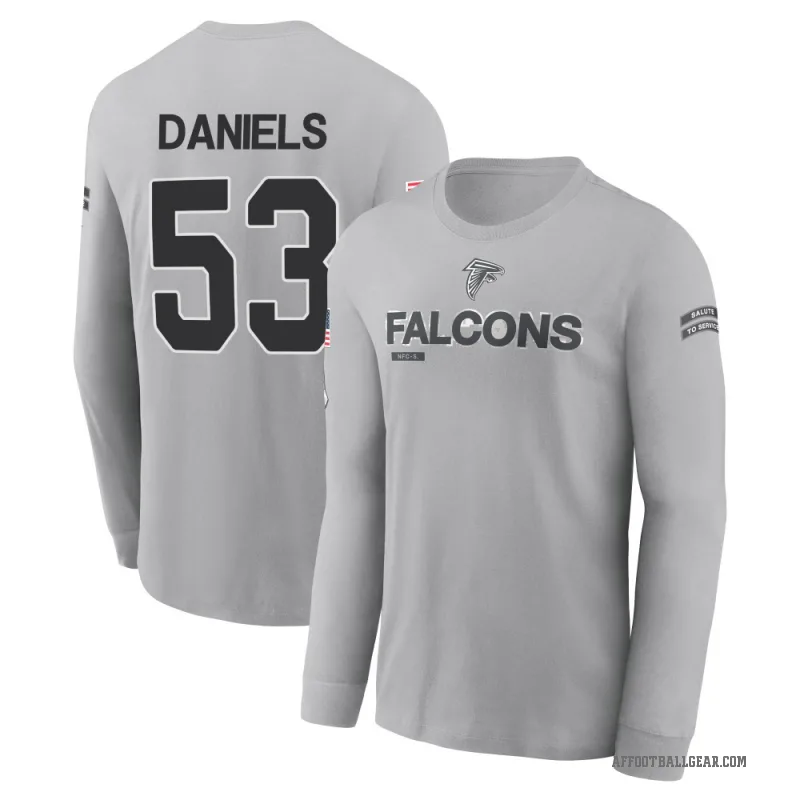 Kendal Daniels Men's Gray Atlanta Falcons 2024 Salute to Service Long Sleeve T-Shirt
