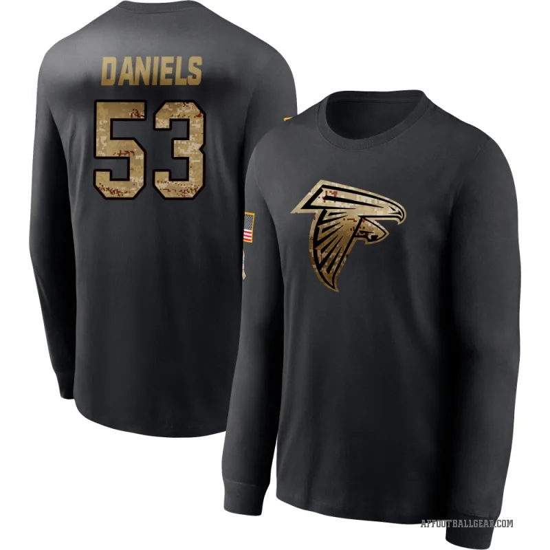 Kendal Daniels Youth Black Atlanta Falcons 2020 Salute To Service Sideline Performance Long Sleeve T-Shirt
