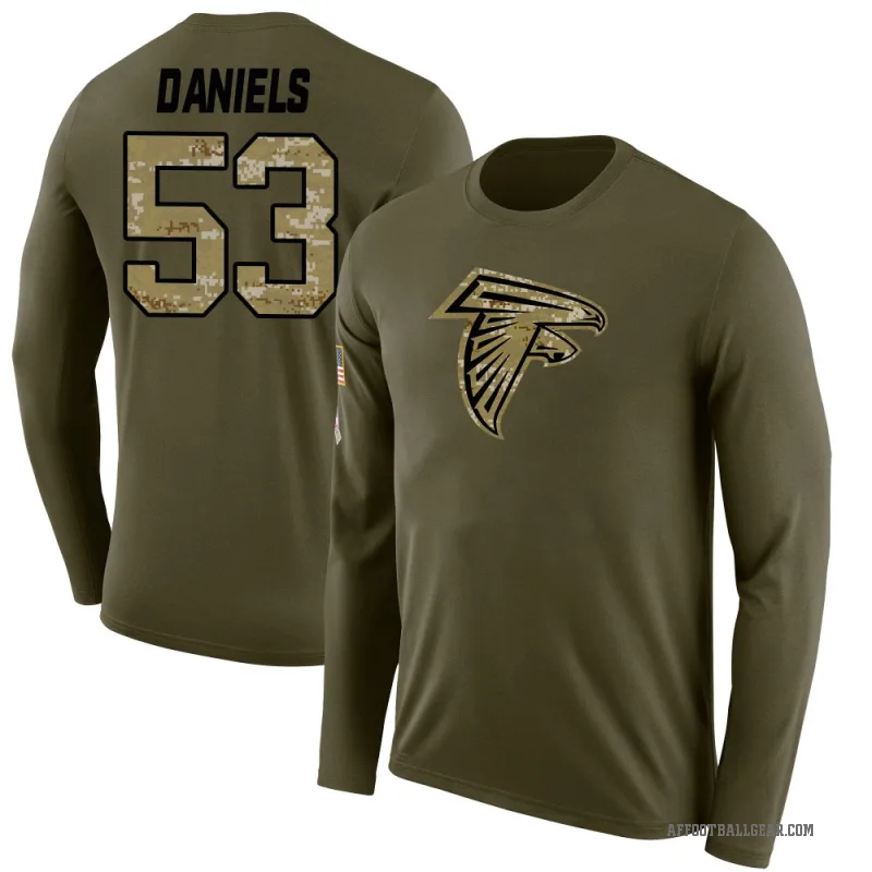 Kendal Daniels Youth Olive Atlanta Falcons Salute to Service Sideline Long Sleeve T-Shirt