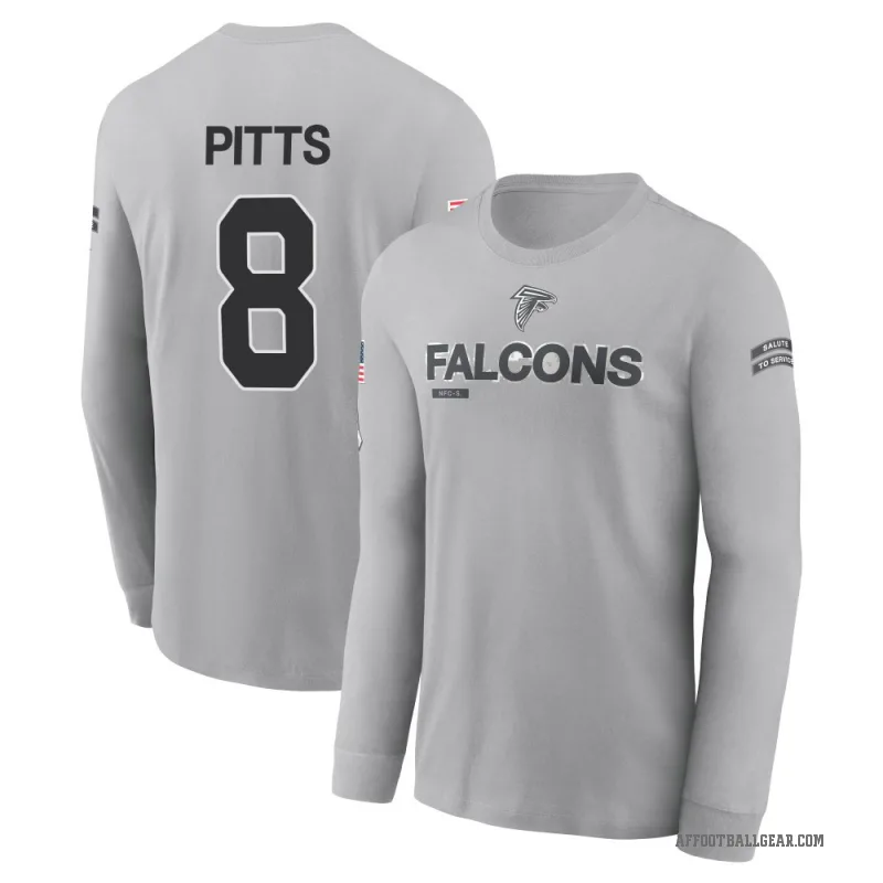 Kyle Pitts Men's Gray Atlanta Falcons 2024 Salute to Service Long Sleeve T-Shirt