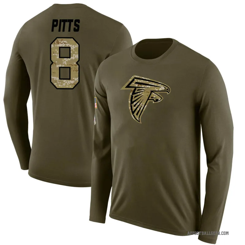 Kyle Pitts Men's Olive Atlanta Falcons Salute to Service Sideline Long Sleeve T-Shirt