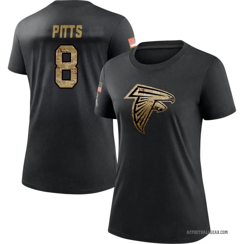 Kyle Pitts Women's Black Atlanta Falcons 2020 Salute To Service Performance T-Shirt